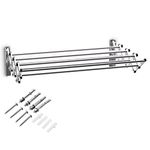 CASART Wall-Mounted Clothes Drying Rack, Expanded Stainless Steel Airer Dryer Tower Rails, Indoor Retractable Laundry Drying Racks, 25kg Load Capacity