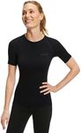 Falke Women's Standard Warm Tight Fit Short Sleeve, Black (Black 3000)