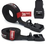 MAGMA 2 Cambuckle Straps | Load Strap Bike, Rack, Surf Board, Moto, Car, Kayak and Carriers | Adjustable, Heavy-Duty Belt Cords Strapping Tools, Cargo Automotive | Fastening Tie Buckles | Black 3m