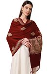 Women's Ghazal Kashmiri Aari Embroidery Stole (Size: 71X203 CM)