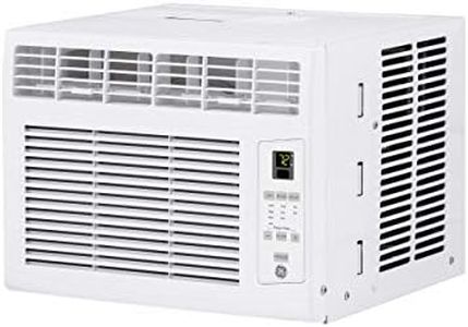 GE Electronic Window Air Conditioner 6000 BTU, Efficient Cooling for Smaller Areas Like Bedrooms and Guest Rooms, 6K BTU Window AC Unit with Easy Install Kit, White