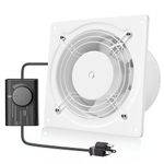 HG POWER 6 Inch Exhaust Fan with Speed Controller, 308CFM Wall Exhaust Fanfor Kitchen, Bathroom, Metal Extractor Fan for Pet Room, Smoking Room, Attic, Garage, Window Ventilation