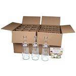 BALLIIHOO Pack of 24 x 500ml Clear Glass Beer Bottles with Crown Caps