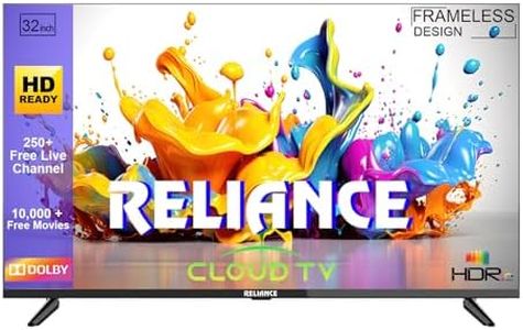 Reliance 32 inch HD Ready Smart Cloud LED TV | 250+ Live TV Channels, 10,000+ Free Movies, Mobile Remote | Model RW32MP4656HD (Black)