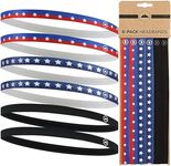 Tough Headwear Thin Elastic Sports Headbands for Women & Men, Workout, Running, Soccer Headband - Black, USA