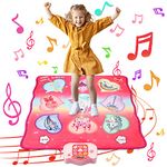 Zanetta Unicorn Dance Mat Toys, Musical Touch Playmat with LED Lights,3 Challenge Modes, Adjustable Volume ​Dance Game Gift for 3 4 5 6+ Year Old Girl Kid