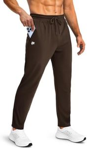 FOGFIRE Mens Sweatpants with Zipper Pockets Joggers for Men Workout Athletic Gym Track Fitness Clothing Brown