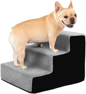 Dog Stairs for Small Dog, Pet Steps Dog Stairs for High Beds and Couch, 3 Steps High Density Foam Pet Stairs, Non-Slip Balanced Pet Steps for Cats Dogs Doggy Indoor