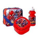 Spiderman Insulated 3 Piece Lunch Bag, Sandwich Box & Bottle Set for School & Travel