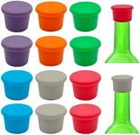 Silicone Wine Beverage Stoppers, DanziX 12PCS Reusable Replace Silicone Wine Corks Glass Corks Beverages Beer Champagne Bottles for Corks (6 Colors)