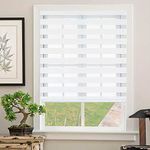 Kayra Decor Zebra Blinds for Windows-WHITE-60(W) X 72"(H)