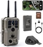 GardePro E8 2.0 Pro 4K Wildlife Camera WiFi Bluetooth, with 7800mAh Rechargeable Battery and 64GB SD Card, WiFi range 165 ft, 64MP Trail Camera, Wildlife Camera with Night Vision Motion-Activated