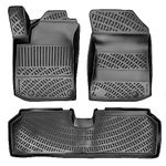 RizLiner Kia NIRO EV 2023-2025 (No Hybrid and PHEV Models) Floor Mats 3D Custom Fit Compatible with Kia NIRO EV Rubber Car Mats Laser Measured Floor Liners All Weather Waterproof (Front & Rear)