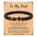 PINKDODO Fathers Day Gift Ideas Dad Gifts from Daughter, Cool Gifts for Dad for His Birthday Step Dad Men Cross Bracelet Bonus Dad Gift Valentines Day Father's Day Gifts from Daughter