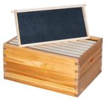 Honey Lake 8-Frame Langstoth Deep Brood Bee Box,Beeswax Coated Beehive Box with Frames and Plastic Foundations (Unassembled)