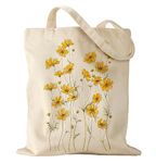 Miss Adola Tote Bag for Women Girls Aesthetic Canvas Tote Bag Inspired Gift Reusable Casual Bag for Work Shopping Travel, Daisy