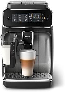 Philips 3200 Series Fully Automatic Bean-to-Cup Espresso Machine, 5 Coffee Specialties, LatteGo Milk Solution, Black/Silver, EP3246/70