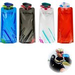 Fizzix 4 Pcs Collapsible Water Bottles - Leakproof Foldable Travel Bottles for Outdoor Sports, Camping, Hiking, Gym