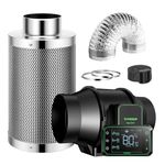 VIVOSUN Smart Air Filtration PRO S6 Kit 6", AeroZesh S6 Inline Duct Fan w/GrowHub E42A Temp. Humidity WiFi-Controller, Carbon Filter & Ducting, Cooling & Ventilation System for Grow Tent, Hydroponics