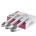 Professional Stainless Steel Ice Cream Scoop Set - 3-Piece Heavy Duty ice cream Scooper with Comfortable Grip Handle for easy scooping - Cookie Dough Scooper for Baking & Sorbet, Metal Ice Cream Spade