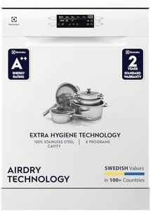 Electrolux 13 Place Settings Dishwasher Machine for Home, Fully Automatic with AirDry, In-Built Heater, White, UltimateCare 300, ESA47220SW