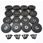 Howonder Rubber Feet, Speaker Rubber Feet,16 Pack 40mm x 10mm, Use for Subwoofer Feet, Speaker Feet, Road Case Feet，Cutting Board feet,Furniture Feet, 1.6“ W x 0.4” H（Black）