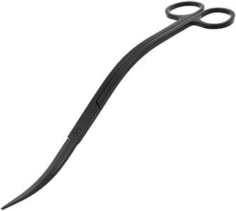 Mandala Crafts Stainless Steel Curved Aquarium Scissors - Aquarium Extra Long Scissors for Aquatic Plants - Black Wave Scissors Aquascape Scissors for Fish Tank