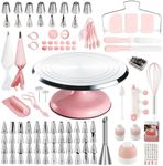 Cake Decorating Kit, 138pcs Cake Decorating Supply with 12 Inch Aluminium Cake Turntable, 64 Numbered Icing Piping Tips, 2 Spatulas, 3 Icing Comb Scraper and Leveller, Piping Bags,cake decorating tool