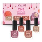 Jaquline USA Color Crush Matte Finish Nail Paint Set Of 4 | Long Lasting | Chip Resistant | Highly Pigmented | Quick Dry & Cruelty Free | 5Ml Each