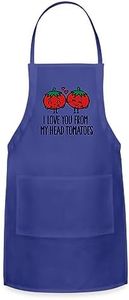 Spreadshirt I Love You From My Head Tomatoes Pun Apron, One Size, royal blue
