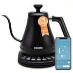 Cosori Electric Gooseneck Kettle Smart Bluetooth with Variable Temperature Control, Pour Over Coffee Kettle & Tea Kettle, 100% Stainless Steel Inner Lid & Bottom, 1200W Fast Boil/0.8L