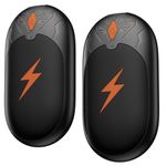 Hand Warmers Rechargeable 2 Pack, Electric Handwarmers Portable Pocket Heater, Reusable Hand Warmer 2 in 1, 3 Levels Heat, Up to 24 hrs, Double-Sided Heating USB Warmers for Winter Gift - Black