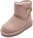 Balabala Kids Snow Boots Girls Warm Winter Boots Faux Fur Suede Boys Snow Boots Water Resistant Mini Boots Casual Boots