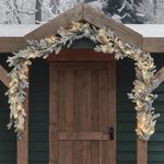 Lights4fun 2.5m Dual Lit Artificial Snowy Outdoor Battery Operated Christmas Garland