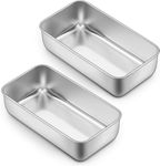 Auch 2pcs Bread Loaf Pan, Stainless Steel Bread Pan for Baking Bread Banana Sandwich Cake, Heavy-Duty, Oven Safe Dishwasher Safe