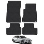 Car Mats Compatible with Mercedes A-Class (2018+) [W177] Tailored Fit Carpet Floor Mat Set Accessory Black Custom Fitted 4 Pieces with Clips - Anti-Slip Backing & Black Trim Edging