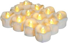 Tealight Candles Battery Operated with Timer (6Hrs ON 18Hrs Off Cycle), 12pcs Timing LED Flickering Flameless Tea Light Electric Votive Candles in Warm White for Xmas Party Halloween Wedding