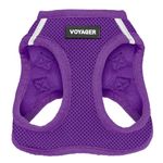 Voyager Step-in Air Dog Harness - All Weather Mesh, Reflective, No Pull Harness for Small, Medium Dogs, Cats - Secure with Hook & Loop Fastener, Buckle, Double D-Rings - Purple, S