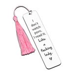 Bookmarks for Women Book Lover Bookish Book Marker with Tassels for Birthday Christmas Gifts Female BFF Her Friends Spicy Reader Bookworms Reading Present Book Club Gifts Pink Bookmark