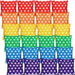 Shappy 24 Pcs Cornhole Bean Bags for Tossing Bean Bags for Cornhole Game 6" x 6" Corn Hole Bean Bags for Tossing Game Bean Bags Tossing Bags for Family Party Throwing Game (Vivid Colors,Star)