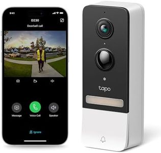 TP-Link Tapo Smart Battery Video Doorbell, Home Security System, 2K 5MP, Colour Night Vision, Flexible, Smart AI Detection, IP64, Anti-theft Alarm, Two-Way Audio, 180-Day Battery Life (Tapo D230S1)