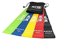 Hope Fitness Gear, Resistance Bands, Exercise Bands, Booty Bands, Loop Resistance Bands, Set of 5 with Carry bag and EBook Exercise Guide