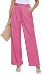 GRAPENT Hot Pink Pants for Women Hot Pink Pants Hot Pink Dress Pants Hot Pink Wide Leg Pants for Women Pink Pants for Women Pink Pants Color Hot Pink Size S Small Size 4 Size 6