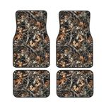 MAGIFUN Brown Camo Car Floor Mats Branch Camouflage Auto Floor Carpet Vehicle Heel Pad Universal Fit for Suvs,Sedans,Trucks,Cars, Full Set of 4