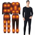 USB Heated Thermal Underwear Set for Women and Men's, APP Control Electric Thermal Tops Pants with 22 Heating Zone