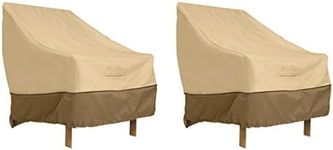 Classic Accessories Veranda Water-Resistant 25.5 Inch High Back Patio Chair Cover, 2-Pack, Outdoor Chair Covers