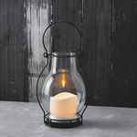 Outdoor Solar Flameless Candle Lanterns, 10.5" Height, Glass, Warm White LEDs, Dusk to Dawn Technology, Batteries Included