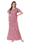 Soulemo Women's Pure Cotton Floor Length Nighty (XL - Bust - 48 -Taffy) 1633PXL