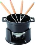 STAUB Cast Iron Mini Fondue Set, 10cm/3.94", Black