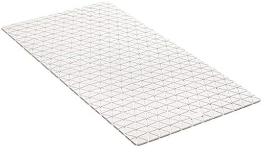 TATAY Alfombra de Bañera Antideslizante, Caucho SBS - TP con 94 Ventosas, Rectangular, Diseño Diamond, Blanco. Medidas 72 x 36 cm